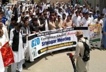 Protest rally at Bhimber against G-20 Summit