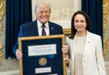 Leaders condemn María Corina Machado for handing nobel medal to Trump