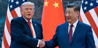 Trump in Beijing: A Visit of Powerlessness Trump and Xi Jinping handshake