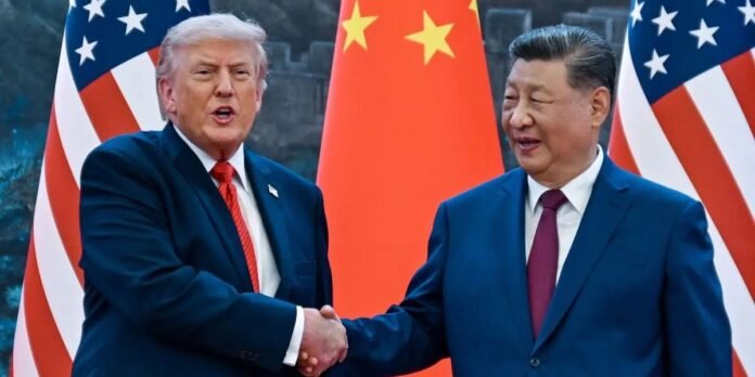 Trump and Xi Jinping TNT Trump and Xi Jinping handshake